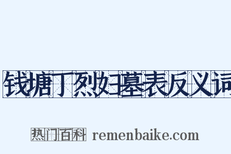 钱塘丁烈妇墓表反义词是什么意思的图片